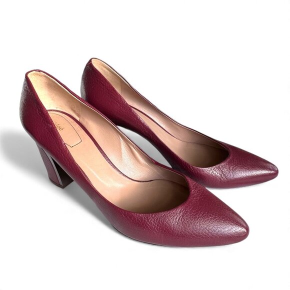 Chloé Beckie Block Heel Pumps – Burgundy Leather, Size 39 - Picture 5 of 9
